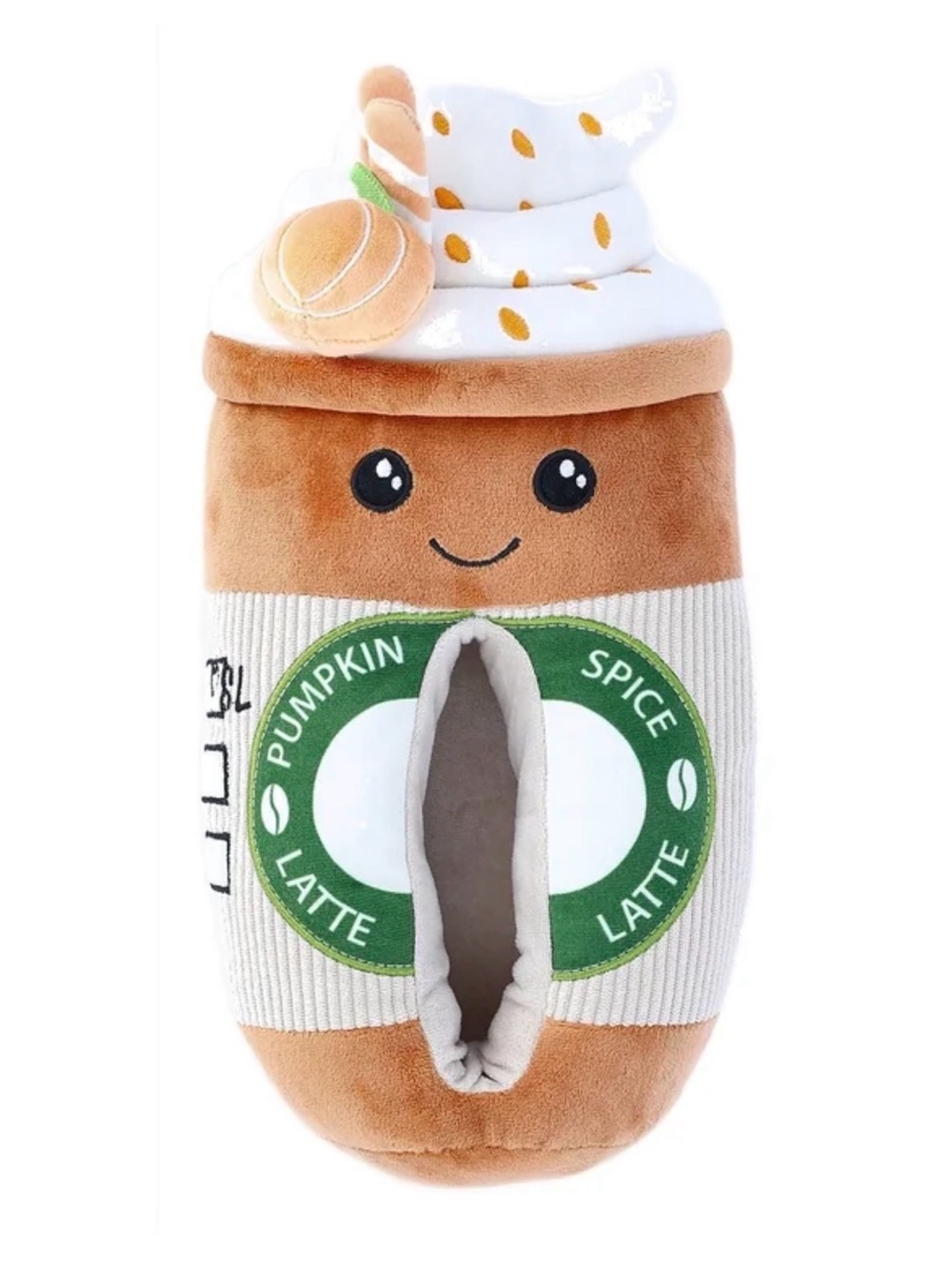 Feetmoji Pumpkin Latte Plush Slippers NWT